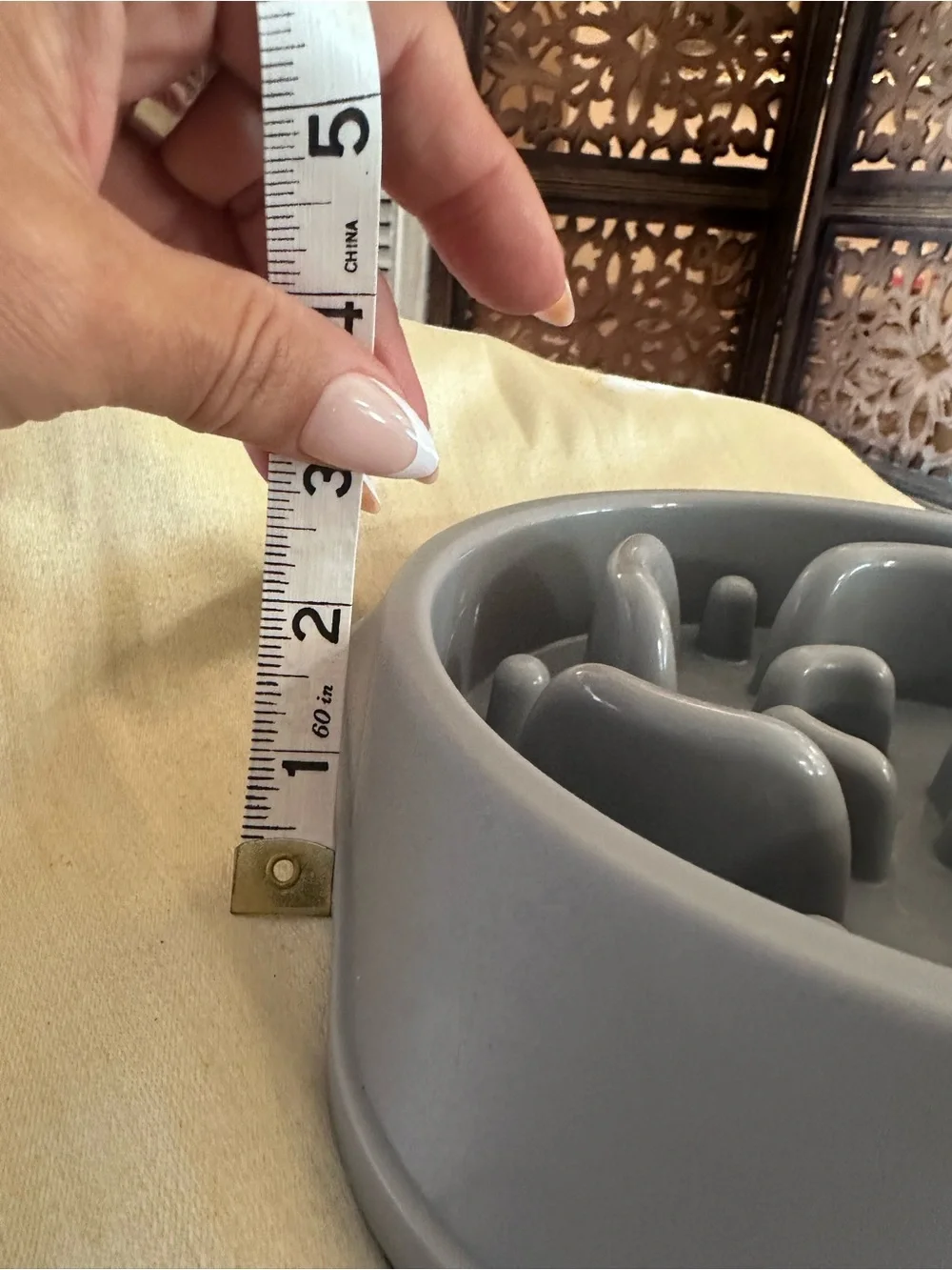 YINEYA Gray Slow Feeder Dog Bowl. New.